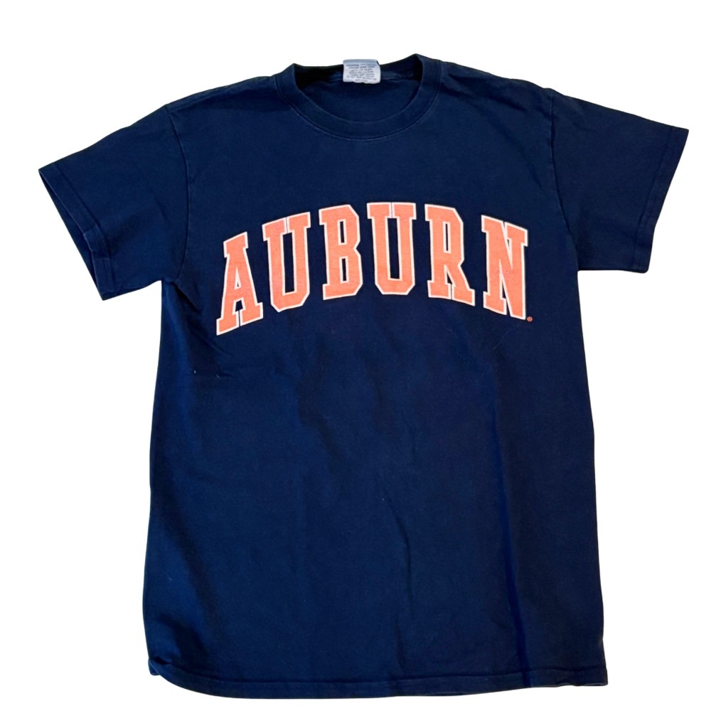 Vtg Auburn Tigers T-Shirt Navy MV Sport Sz S Early 2000s Y2K Faded Graphic Tee